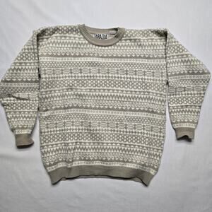Vintage Tarazzia Sweater Medium Fair Isle Knit Pullover Crewneck Winter